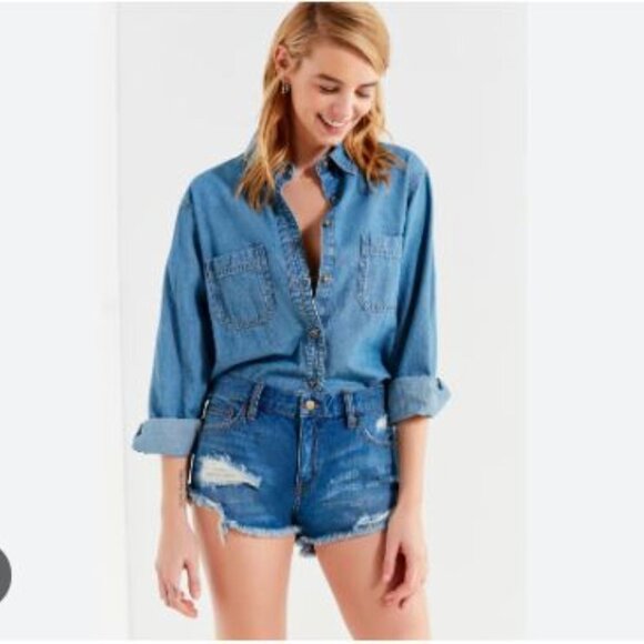 BDG - Urban Outfitters - Boyfriend Low Rise Jean Short - Size 27 - Picture 1 of 7